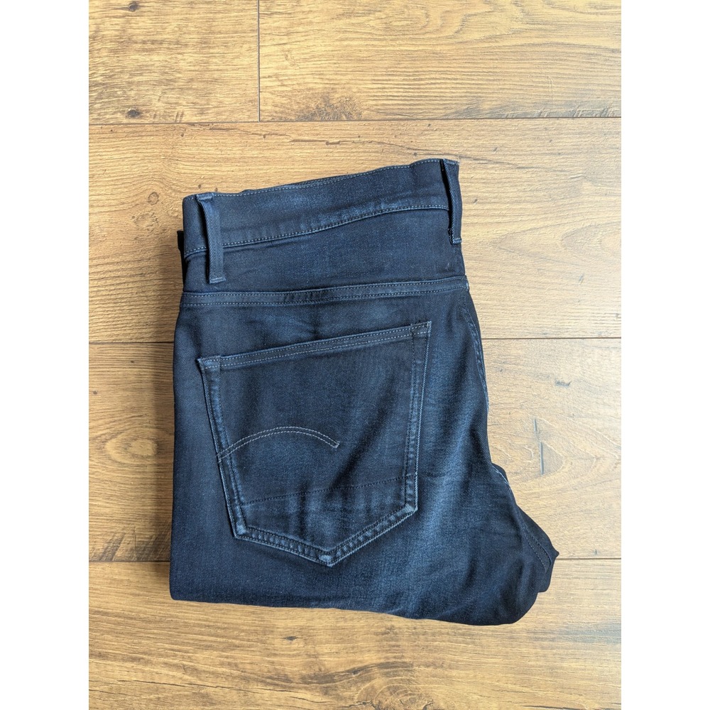 G-Star RAW 3301 Slim Men Jeans Dark Indigo Blue Size 34x36 (34x33) Stretch Denim